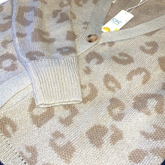 C&C California Animal Print Button Front Cardigan NWT - Picture 7 of 8